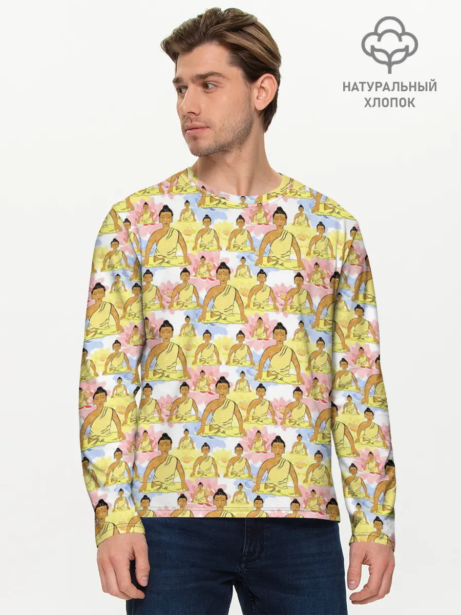 Мужской лонгслив базовый / Йога (P007_P004ooo2871707, P004ooo2871707)