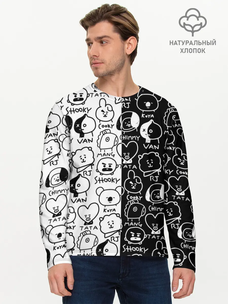 Мужской лонгслив базовый / BTS | BT21 (P007_P004ooo2871995, P004ooo2871995)