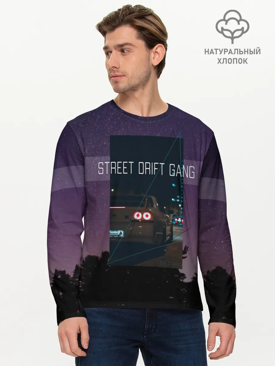 Мужской лонгслив базовый / Street Drift Gang | Дрифт (P007_P004ooo2873881, P004ooo2873881)