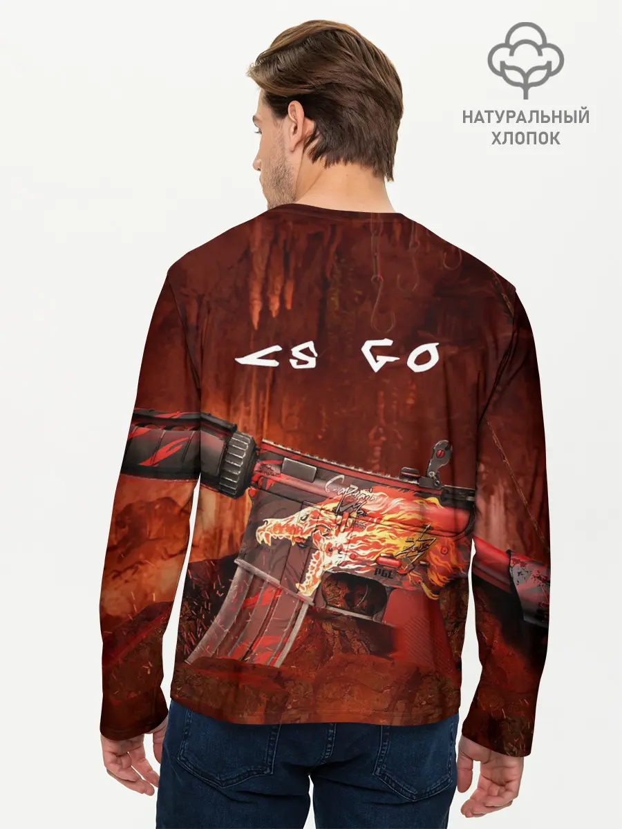 Мужской лонгслив базовый / CS GO M4A4 HOWI (P007_P004ooo2874559, P004ooo2874559)