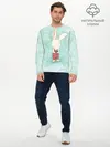Мужской лонгслив базовый / Зайчик с подарком (P007_P004ooo2875123, P004ooo2875123)
