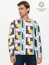 Мужской лонгслив базовый / Memphis style geometry (P007_P004ooo2875731, P004ooo2875731)