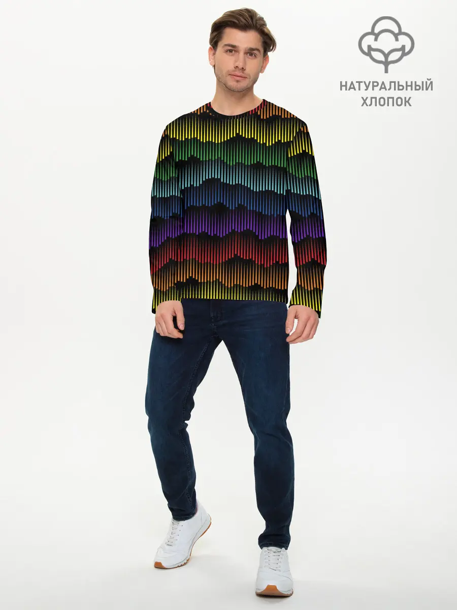 Мужской лонгслив базовый / Радуга (P007_P004ooo2875499, P004ooo2875499)