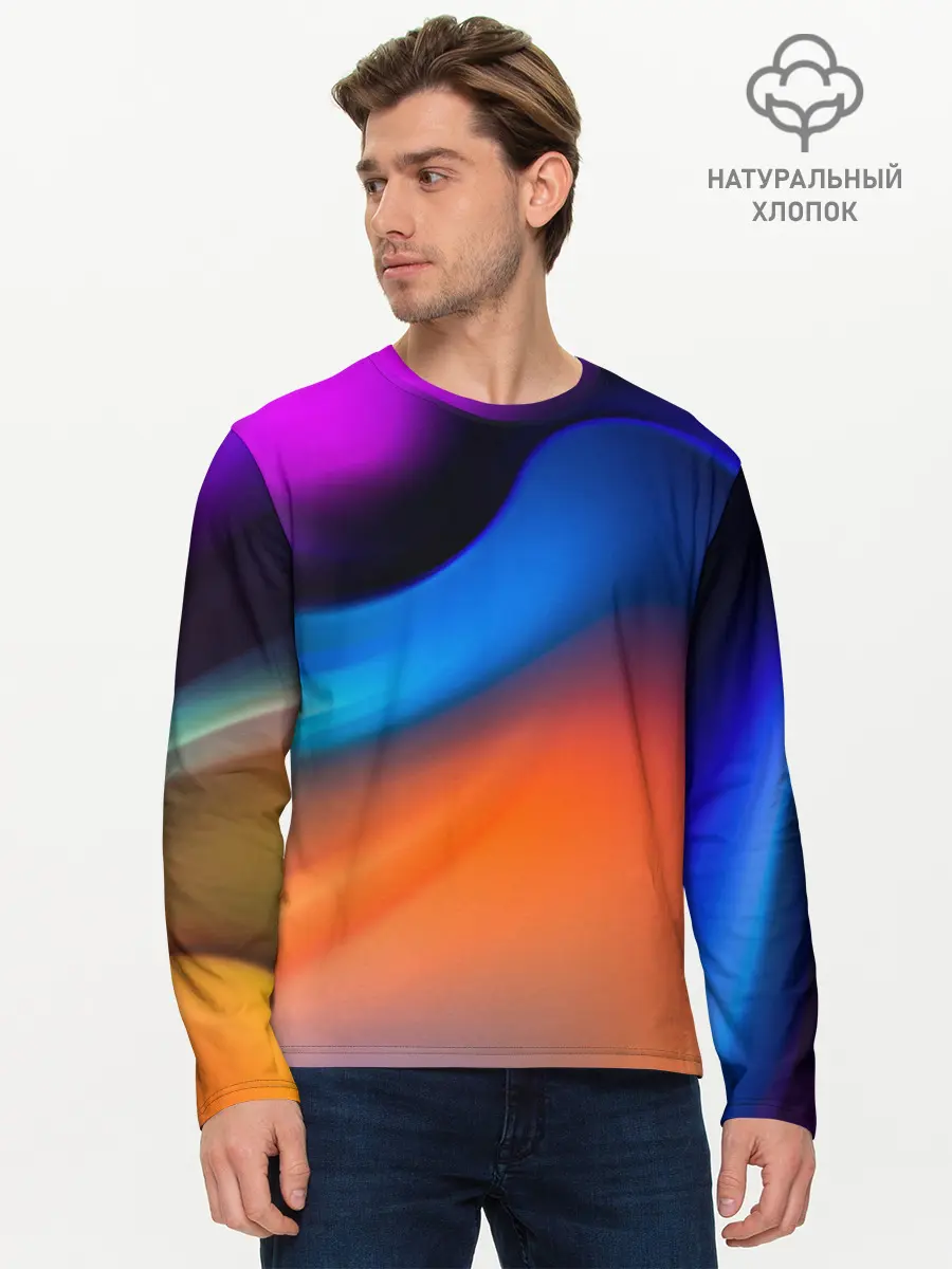 Мужской лонгслив базовый / Цветной шум (P007_P004ooo2876099, P004ooo2876099)