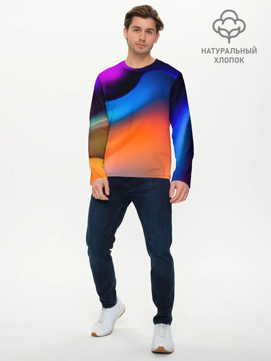 Мужской лонгслив базовый / Цветной шум (P007_P004ooo2876099, P004ooo2876099)