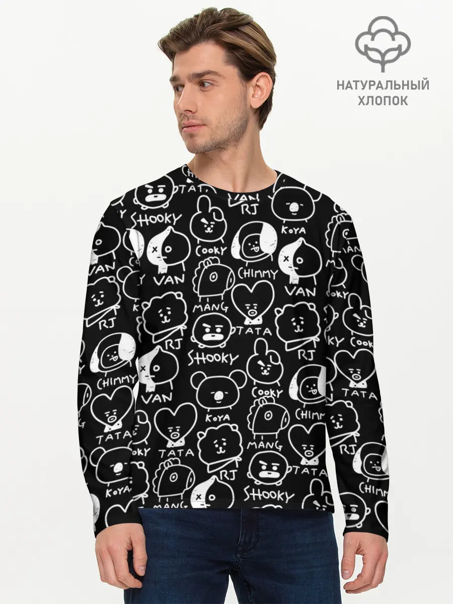 Мужской лонгслив базовый / BTS | BT21 (P007_P004ooo2877239, P004ooo2877239)