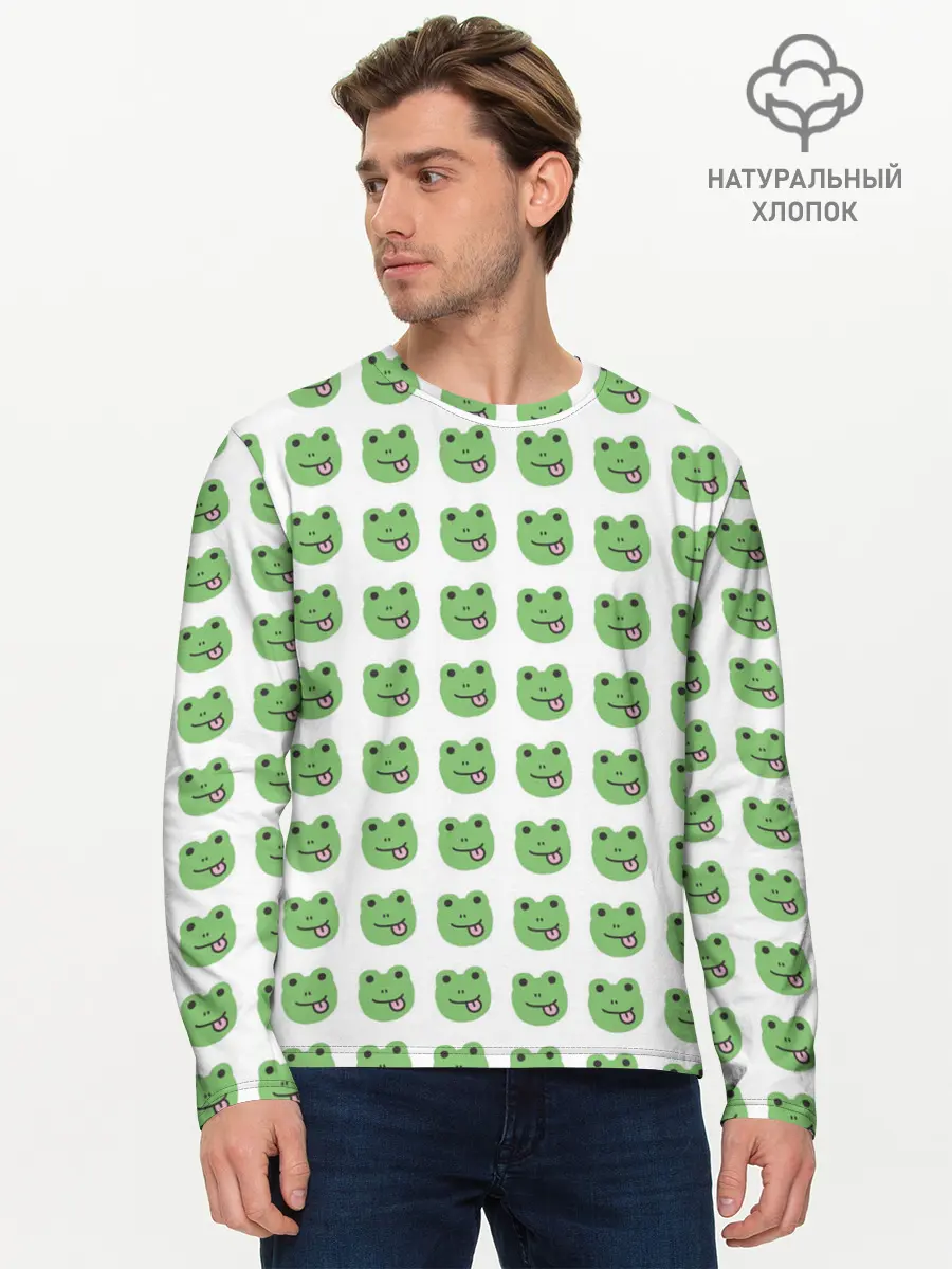 Мужской лонгслив базовый / лягушки (P007_P004ooo2877951, P004ooo2877951)