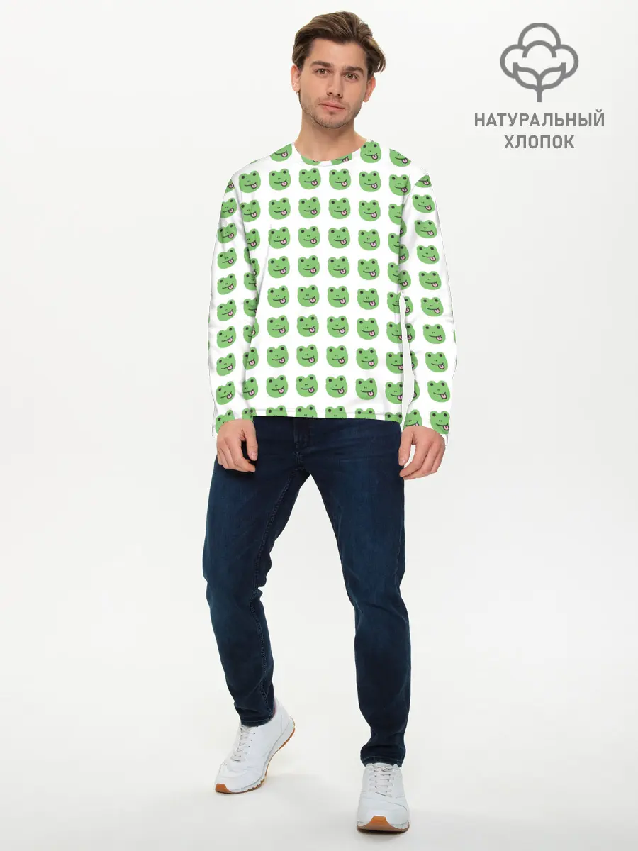 Мужской лонгслив базовый / лягушки (P007_P004ooo2877951, P004ooo2877951)