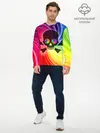 Мужской лонгслив базовый / Радужный череп (P007_P004ooo2878191, P004ooo2878191)