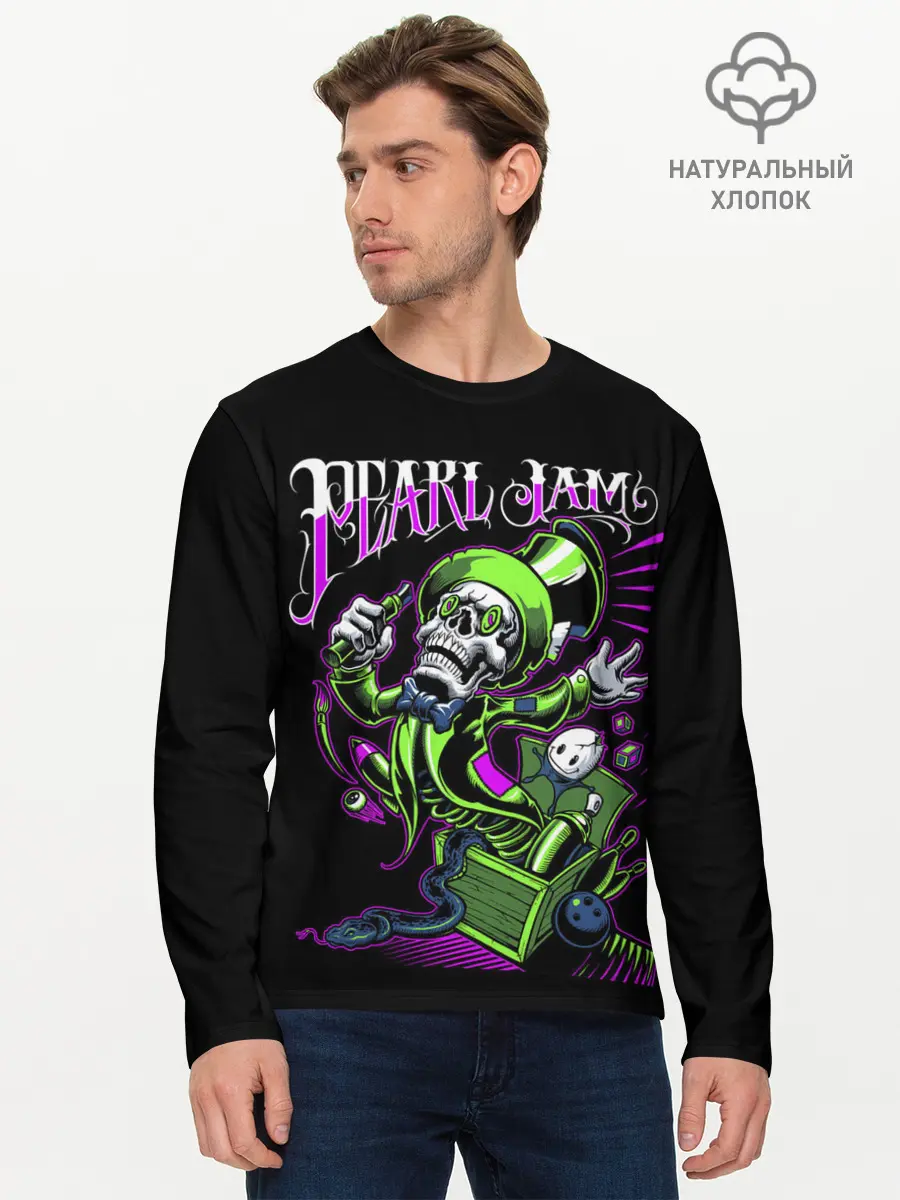 Мужской лонгслив базовый / PEARL JAM (P007_P004ooo2878223, P004ooo2878223)