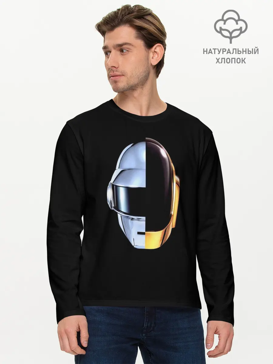 Мужской лонгслив базовый / Daft Punk (P007_P004ooo2879087, P004ooo2879087)