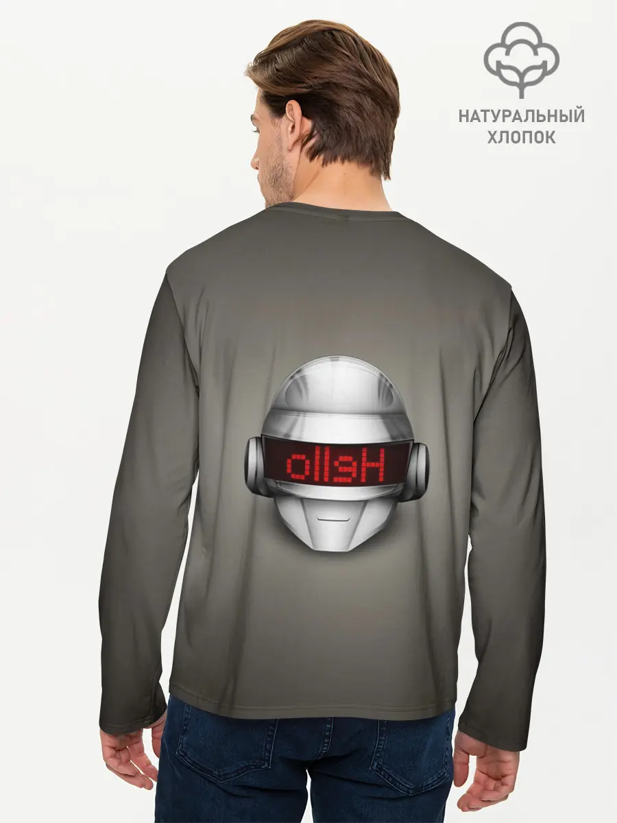 Мужской лонгслив базовый / Daft Punk | Hello (P007_P004ooo2879053, P004ooo2879053)