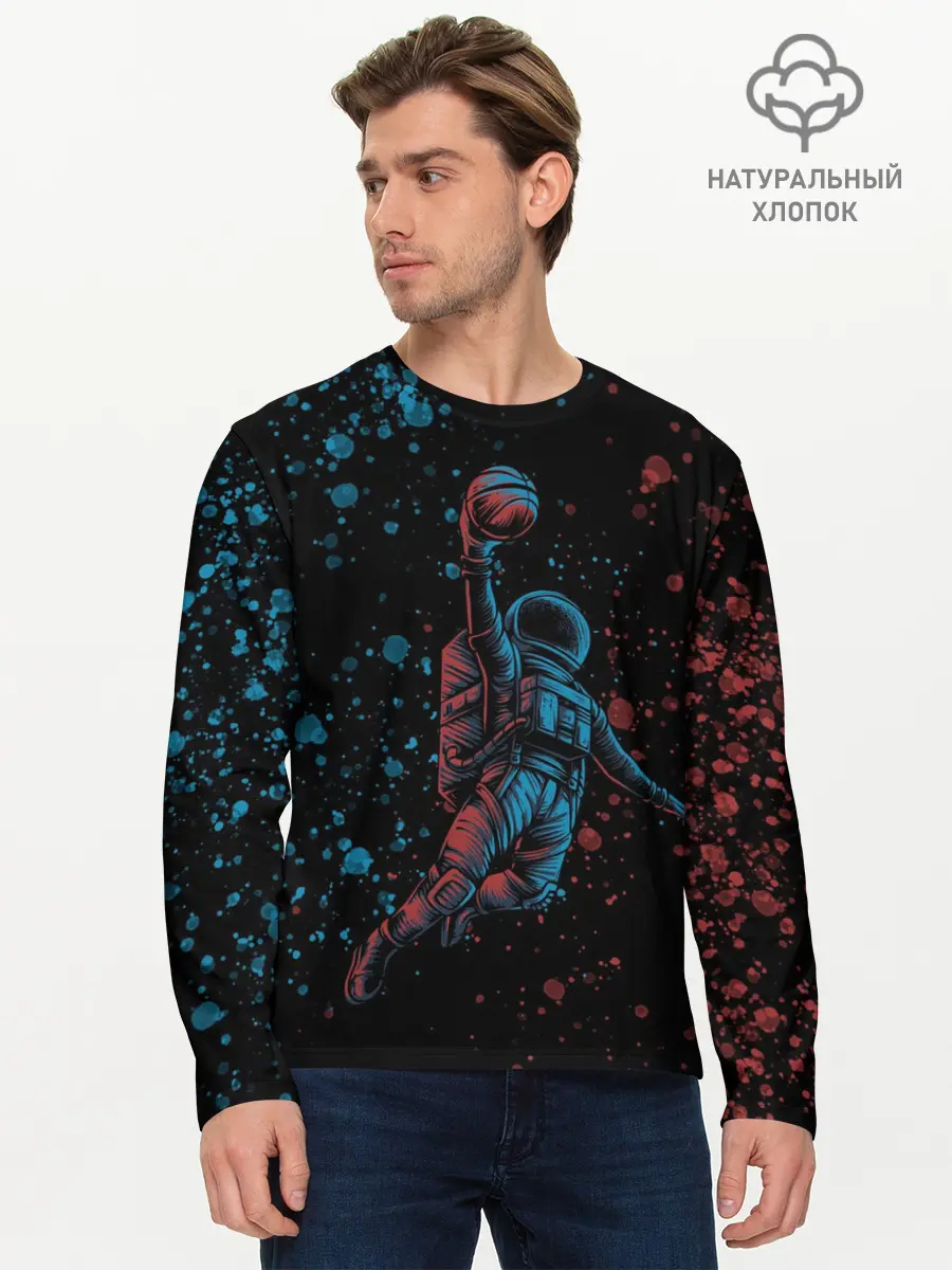 Мужской лонгслив базовый / Space Dank (P007_P004ooo2880655, P004ooo2880655)