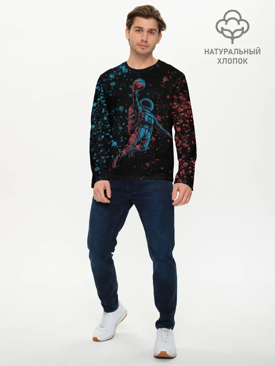 Мужской лонгслив базовый / Space Dank (P007_P004ooo2880655, P004ooo2880655)