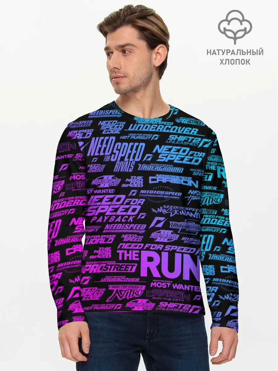 Мужской лонгслив базовый / NFS ALL LOGOS NEON (P007_P004ooo2880841, P004ooo2880841)