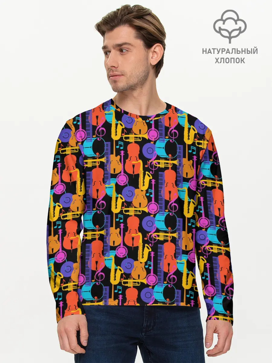 Мужской лонгслив базовый / Джаз (P007_P004ooo2882595, P004ooo2882595)