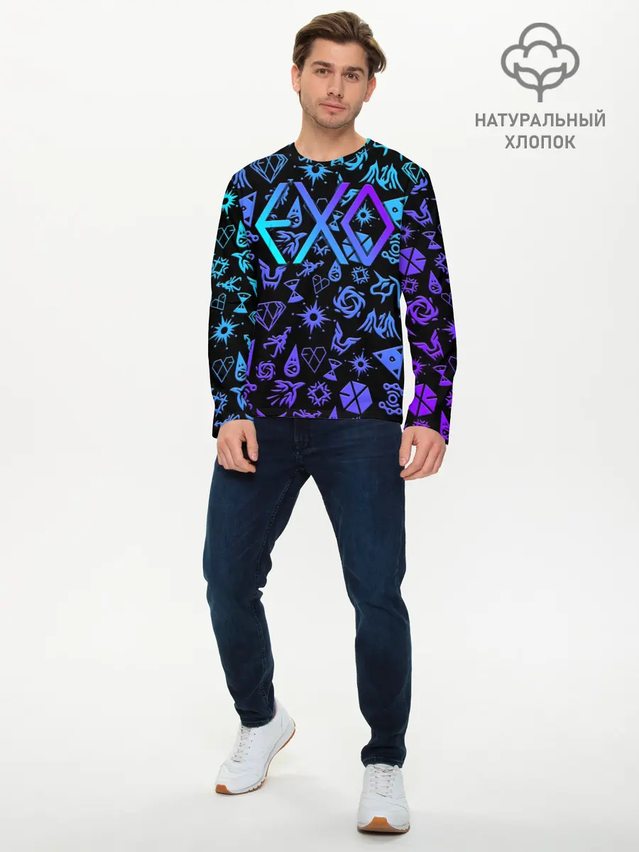 Мужской лонгслив базовый / EXO K-POP | LogoBombing (P007_P004ooo2883093, P004ooo2883093)