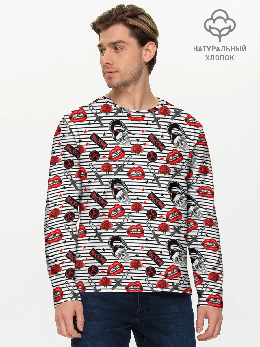 Мужской лонгслив базовый / Rocknroll (P007_P004ooo2883187, P004ooo2883187)