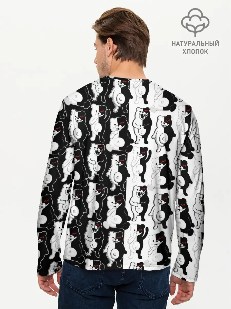Мужской лонгслив базовый / MONOKUMA / МОНОКУМА ПАТТЕРН (P007_P004ooo2883817, P004ooo2883817)