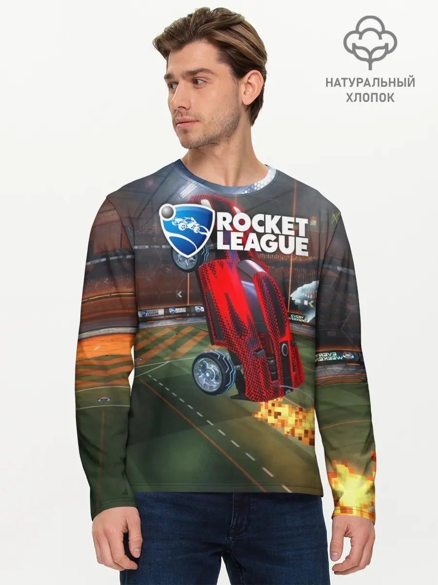 Мужской лонгслив базовый / Rocket League (P007_P004ooo2884517, P004ooo2884517)