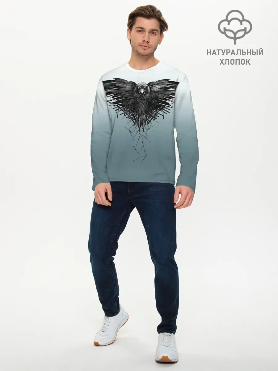 Мужской лонгслив базовый / Crow (P007_P004ooo2884257, P004ooo2884257)