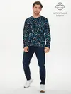 Мужской лонгслив базовый / Ноты (P007_P004ooo2885829, P004ooo2885829)