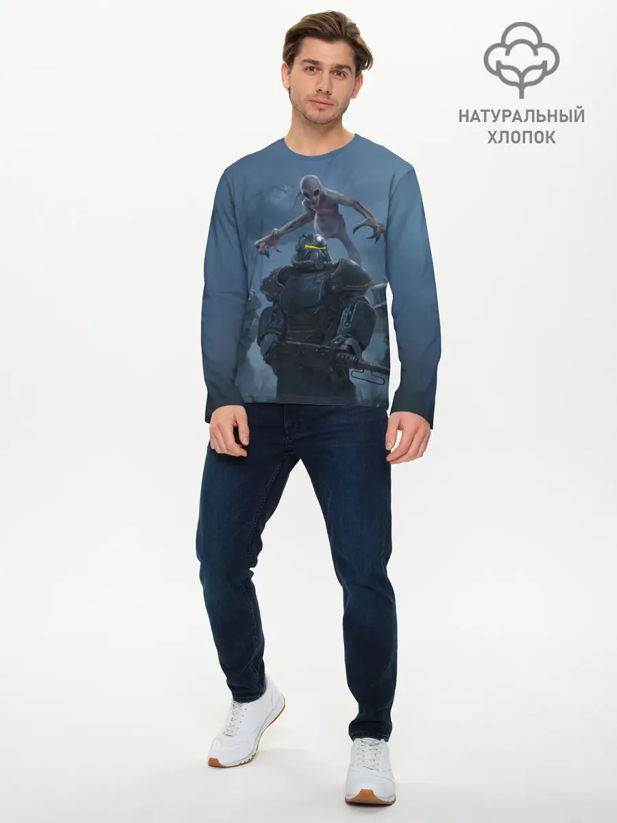 Мужской лонгслив базовый / Братство стали (P007_P004ooo2885447, P004ooo2885447)