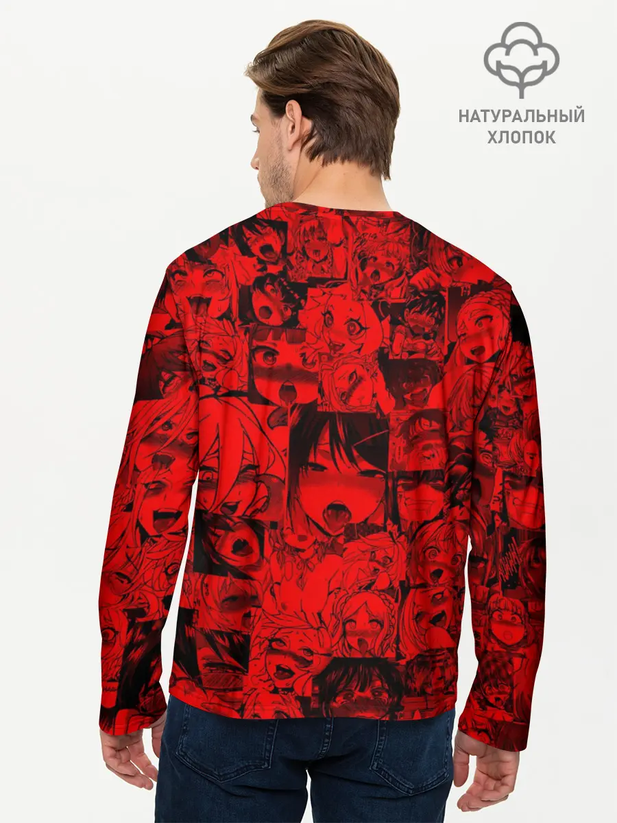 Мужской лонгслив базовый / Ahegao red (P007_P004ooo2886547, P004ooo2886547)