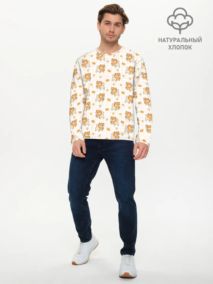 Мужской лонгслив базовый / Крутая Шиба-Ину (P007_P004ooo2886419, P004ooo2886419)