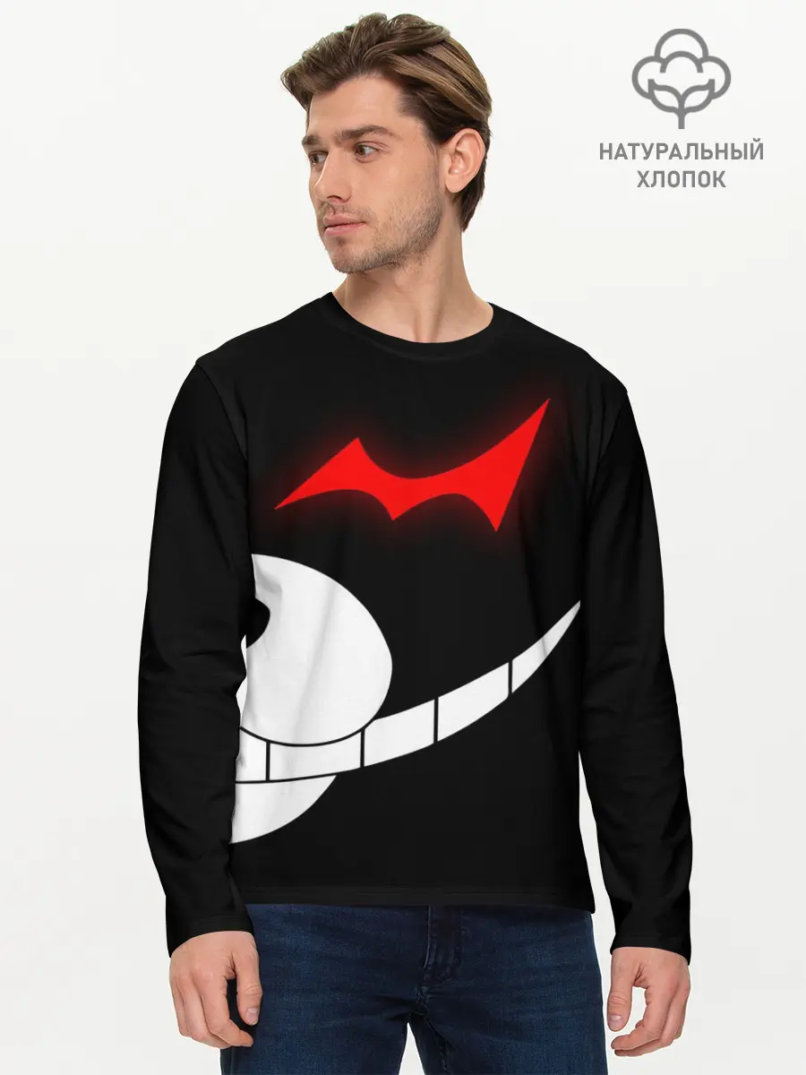 Мужской лонгслив базовый / monokuma пол лица (P007_P004ooo2886455, P004ooo2886455)