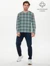 Мужской лонгслив базовый / Узор в клетку (P007_P004ooo2886731, P004ooo2886731)