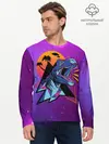 Мужской лонгслив базовый / Retrowave Neon Dinosaur (P007_P004ooo2887121, P004ooo2887121)