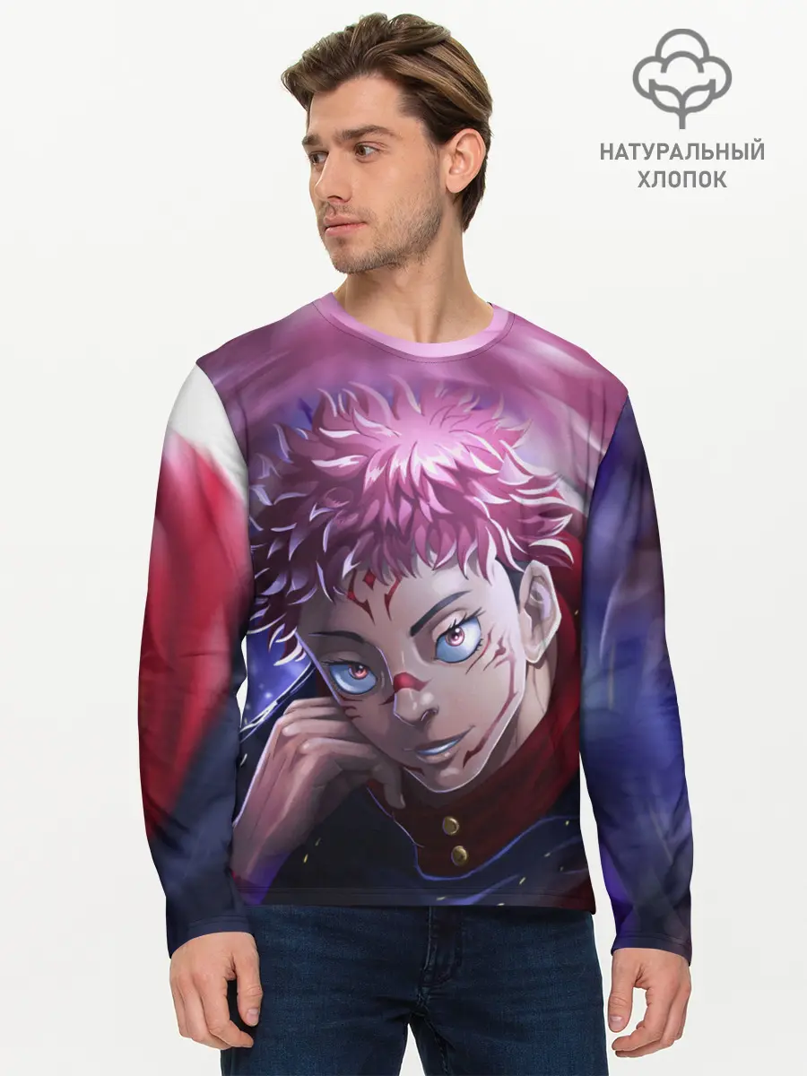 Мужской лонгслив базовый / JUJUTSU KAISEN | SUKUNA вихрь (P007_P004ooo2887681, P004ooo2887681)