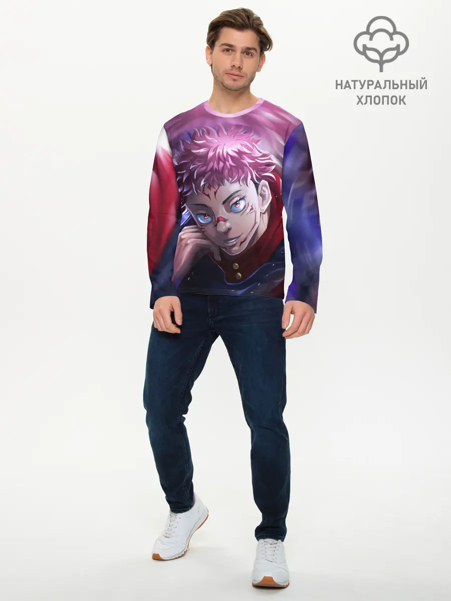 Мужской лонгслив базовый / JUJUTSU KAISEN | SUKUNA вихрь (P007_P004ooo2887681, P004ooo2887681)