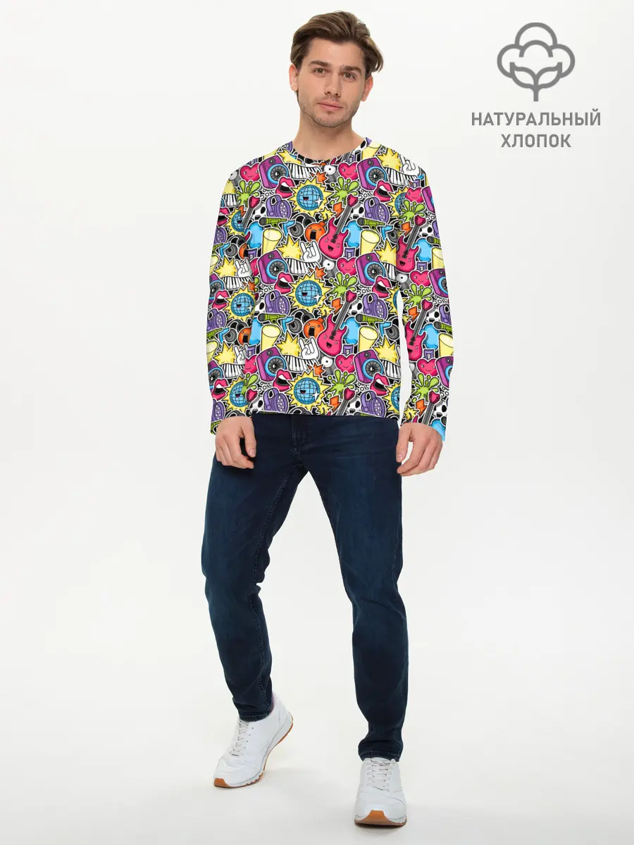 Мужской лонгслив базовый / Музыкант (P007_P004ooo2888255, P004ooo2888255)