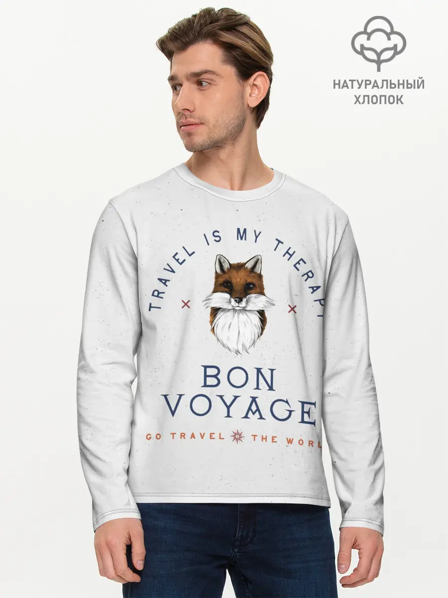 Мужской лонгслив базовый / Fox traveler (P007_P004ooo2888017, P004ooo2888017)