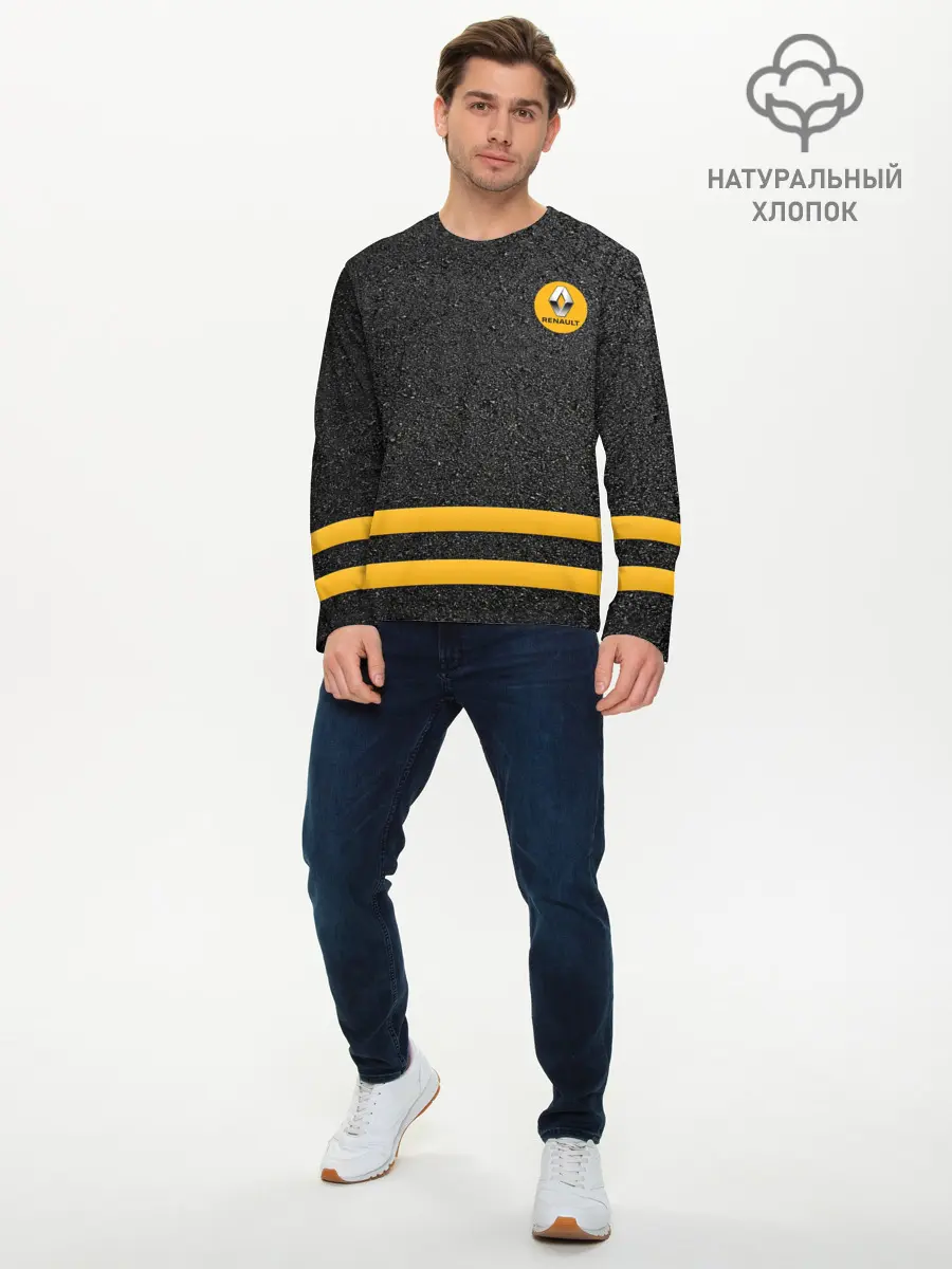 Мужской лонгслив базовый / Renault | Passion for life (P007_P004ooo2887901, P004ooo2887901)
