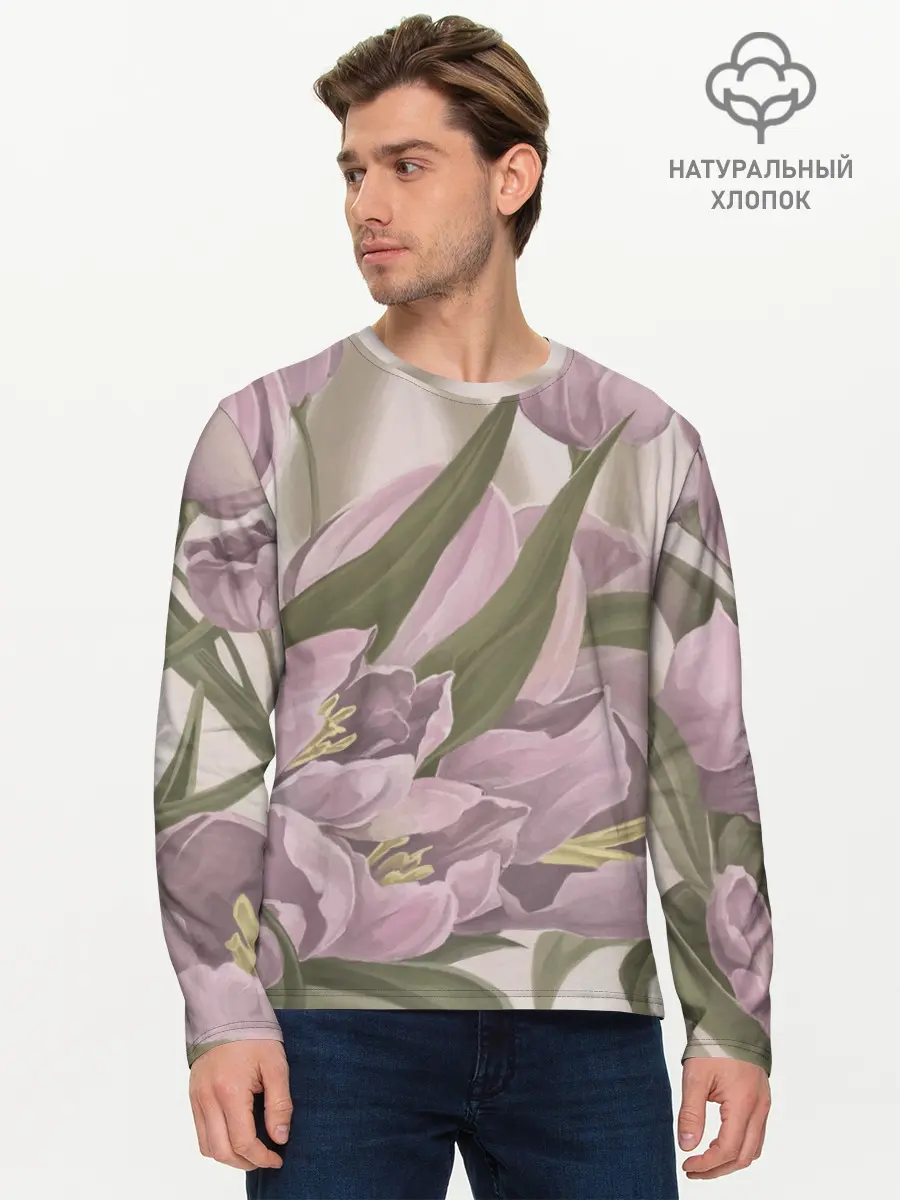 Мужской лонгслив базовый / Сахарный розовый (P007_P004ooo2889845, P004ooo2889845)