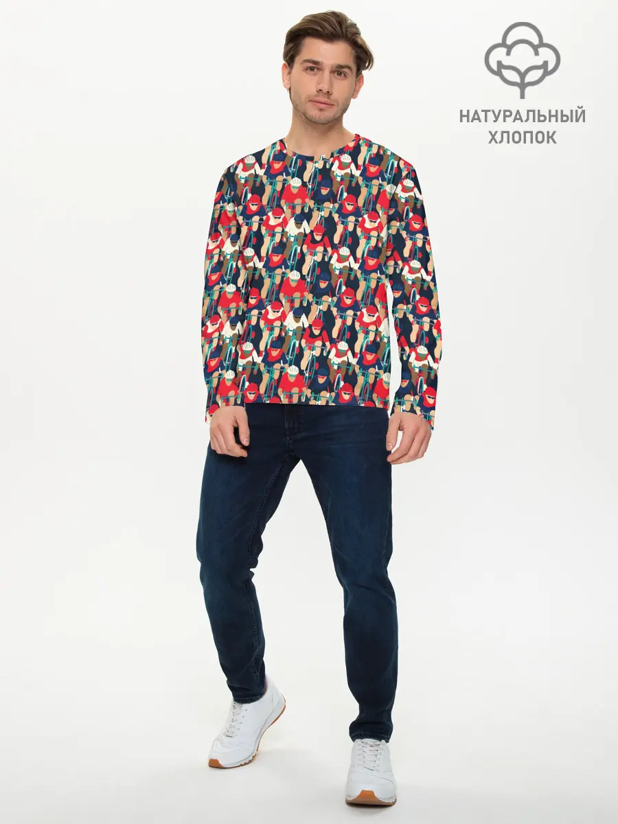 Мужской лонгслив базовый / Велогонка (P007_P004ooo2889849, P004ooo2889849)