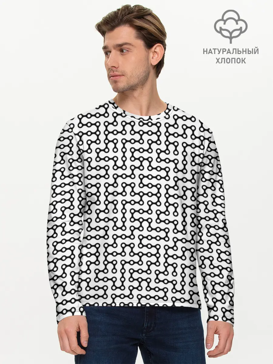 Мужской лонгслив базовый / Велосипедная цепь (P007_P004ooo2889881, P004ooo2889881)