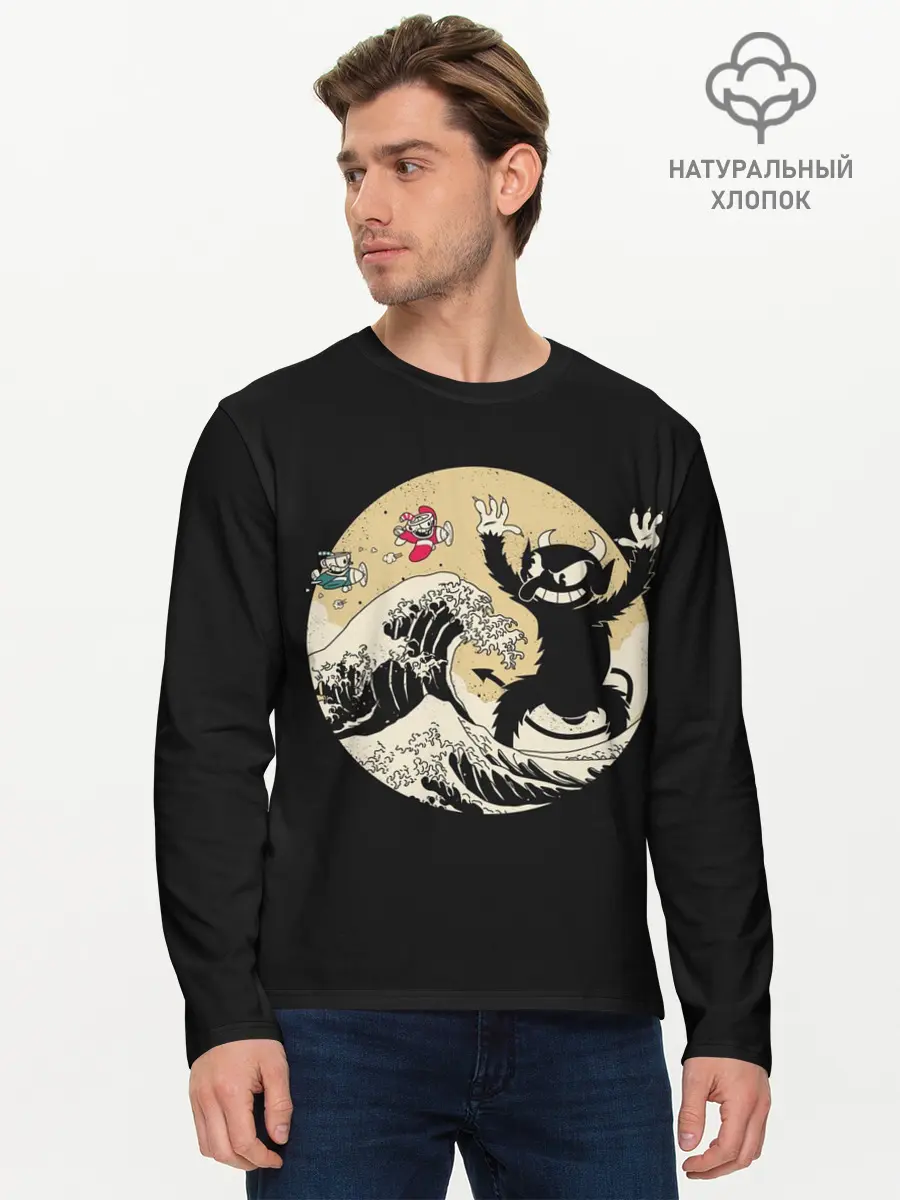 Мужской лонгслив базовый / CUPHEAD | RETRO WAVE (P007_P004ooo2890671, P004ooo2890671)