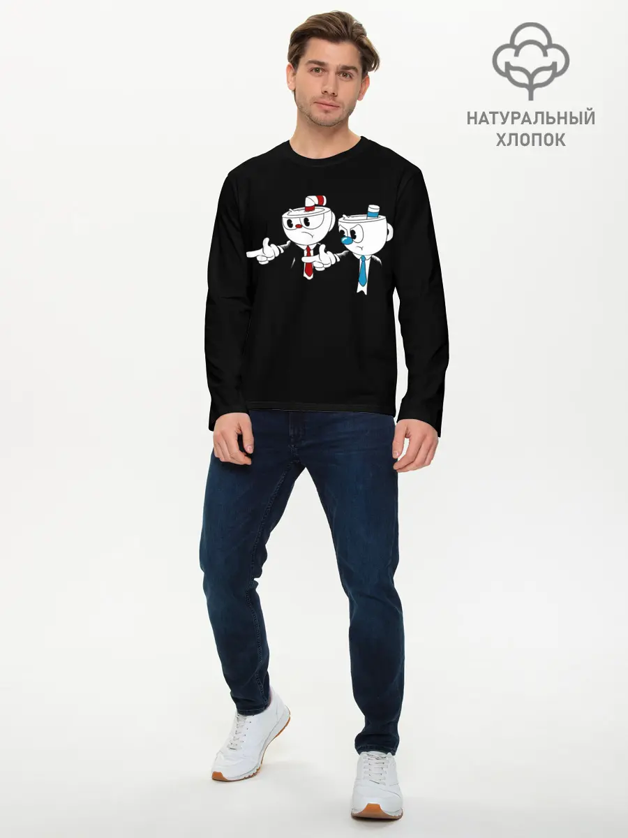 Мужской лонгслив базовый / CUPHEAD | PULP FICTION (P007_P004ooo2890647, P004ooo2890647)
