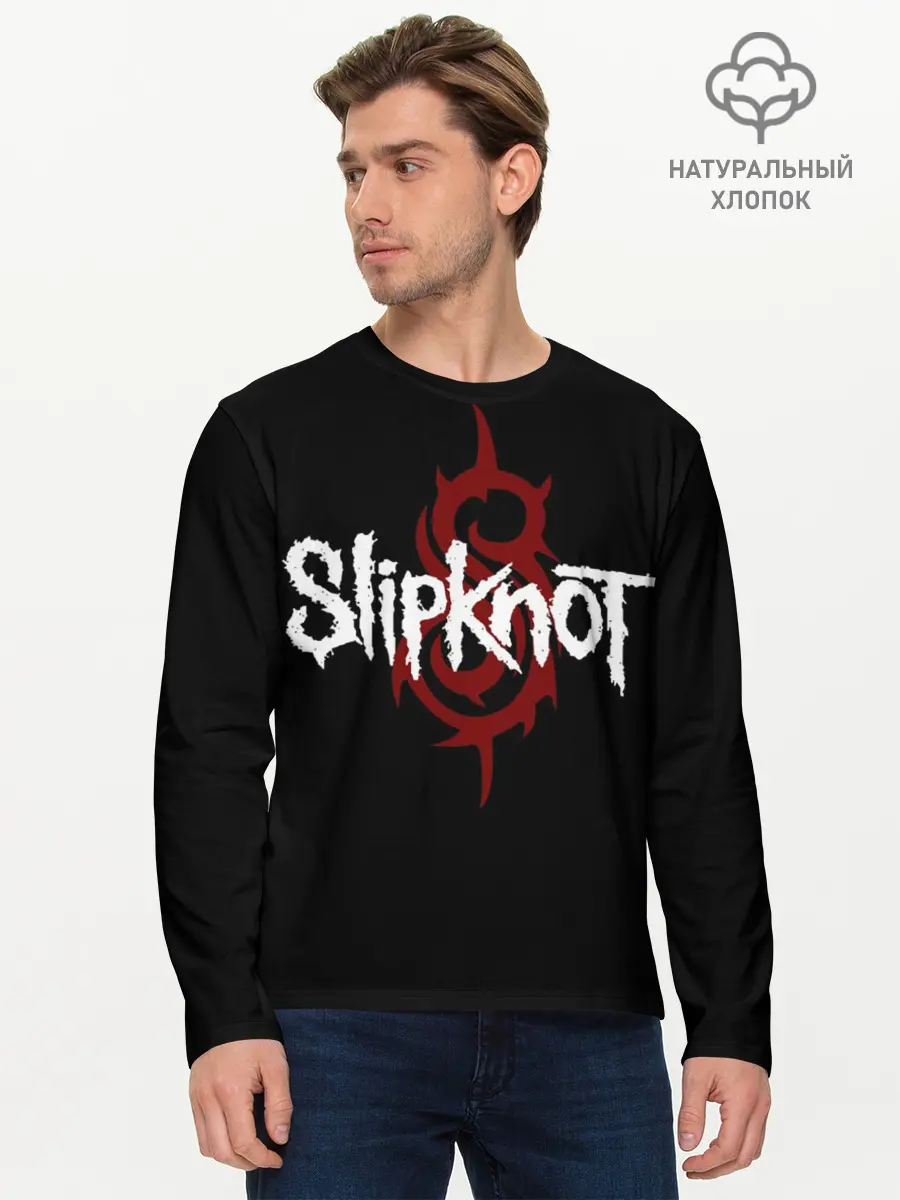 Мужской лонгслив базовый / Slipknot Надпись (P007_P004ooo2890355, P004ooo2890355)
