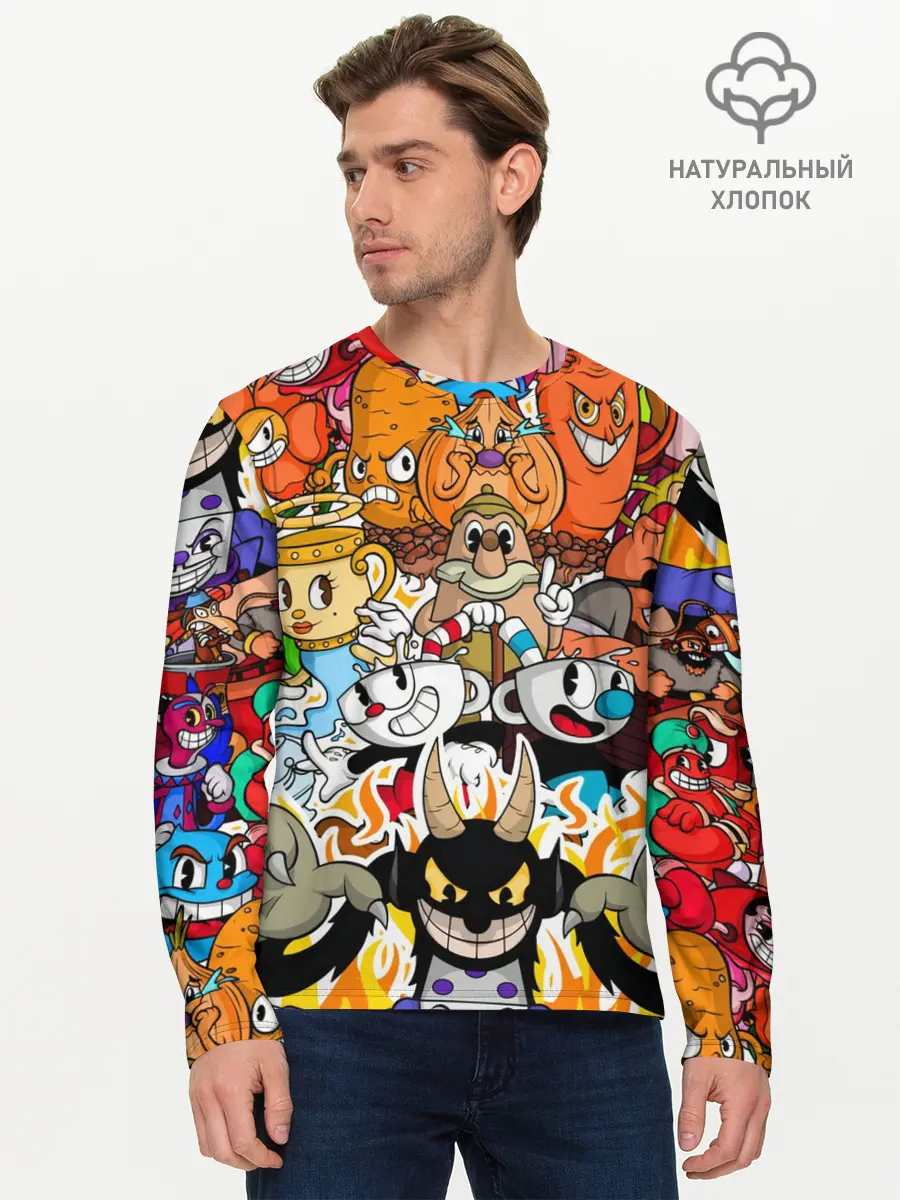 Мужской лонгслив базовый / CUPHEAD (P007_P004ooo2890833, P004ooo2890833)