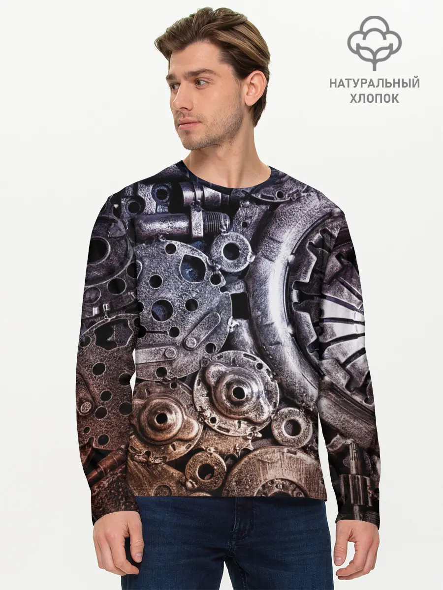 Мужской лонгслив базовый / СТИМПАНК | МЕТАЛ (P007_P004ooo2891533, P004ooo2891533)