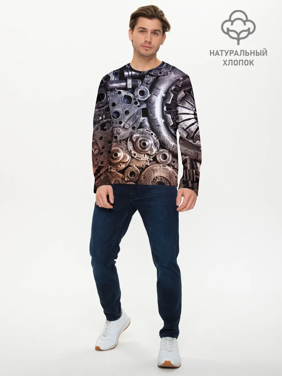 Мужской лонгслив базовый / СТИМПАНК | МЕТАЛ (P007_P004ooo2891533, P004ooo2891533)
