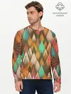 Мужской лонгслив базовый / Острые пики (P007_P004ooo2891619, P004ooo2891619)
