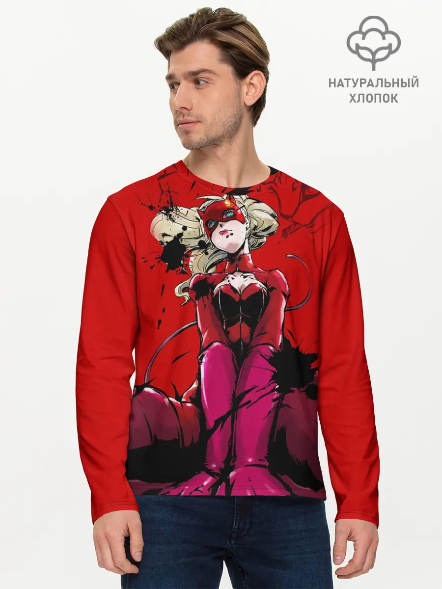 Мужской лонгслив базовый / пантера persona 5 (P007_P004ooo2896749, P004ooo2896749)