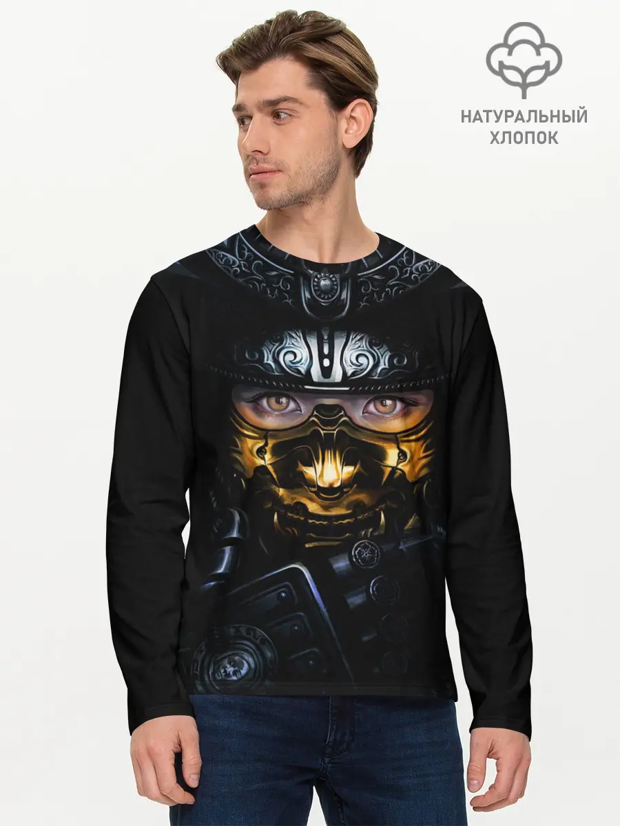 Мужской лонгслив базовый / Девушка Самурай (P007_P004ooo2897371, P004ooo2897371)