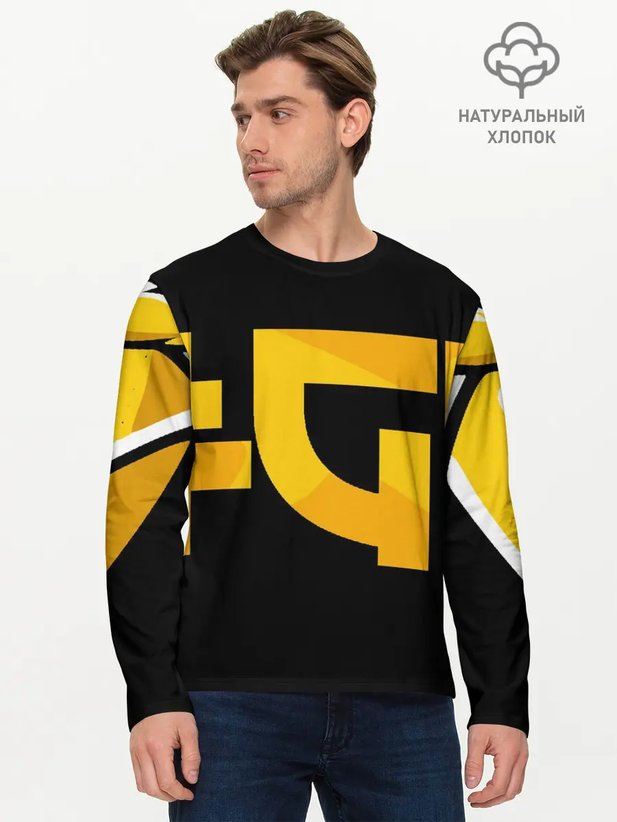 Мужской лонгслив базовый / Yellow Asia (P007_P004ooo2898039, P004ooo2898039)